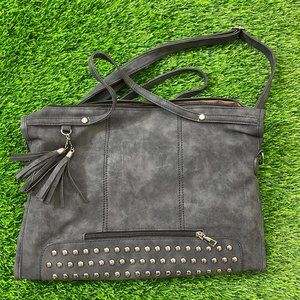 Gray Studded Women's Bag
